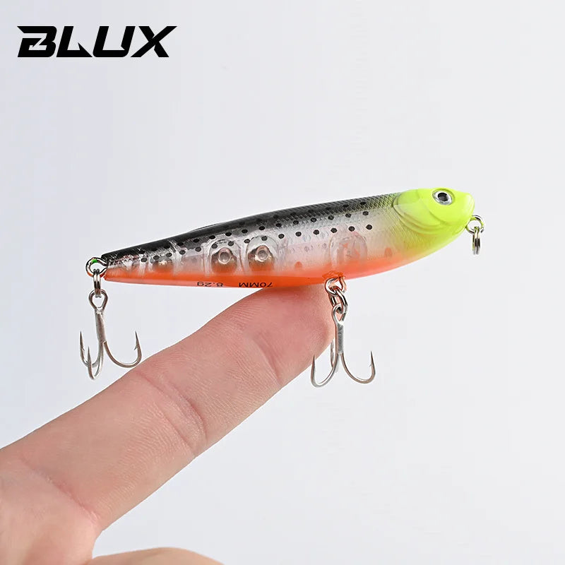 Blux stray cão topwater lápis 70mm 8.2g superfície walker isca de pesca caminhada o cão artificial água salgada baixo isca dura enfrentar
