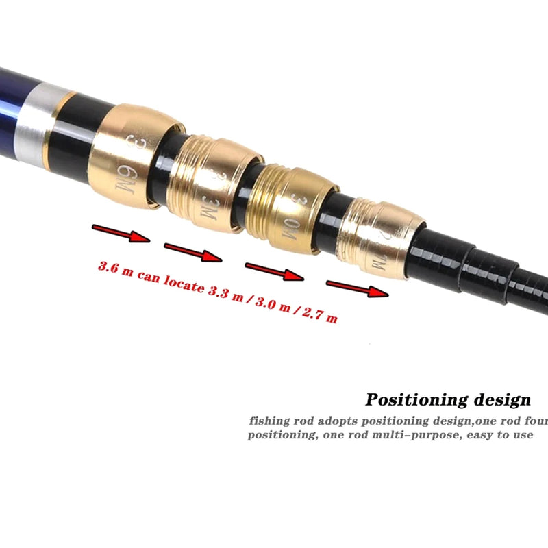 Vara de pesca de posicionamento ajustável 3.6m-7.2m ultra-curta de carbono telescópica fiação ultra leve vara de fluxo duro para alimentador de peixes
