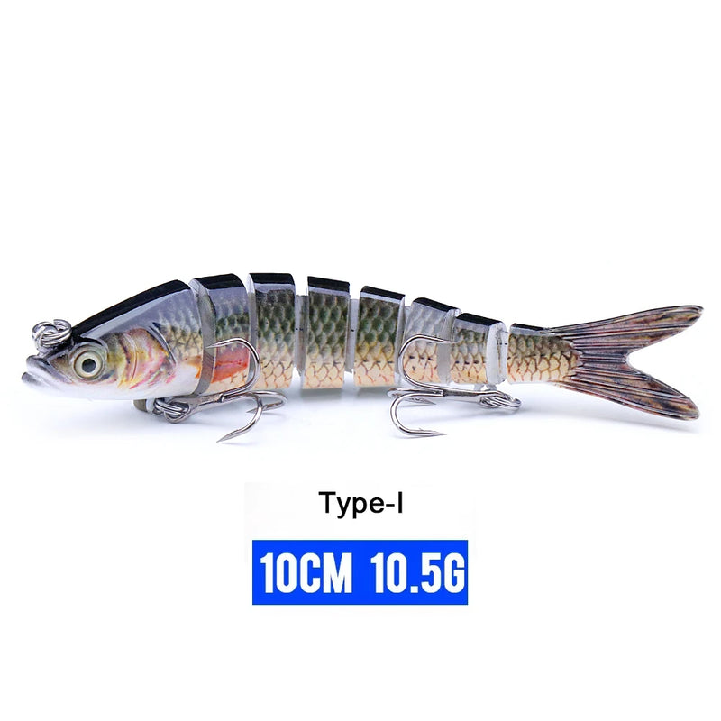 VTAVTA 10/14cm afundando wobblers iscas de pesca articuladas crankbait swimbait 8 segmento duro isca artificial para pesca enfrentar isca