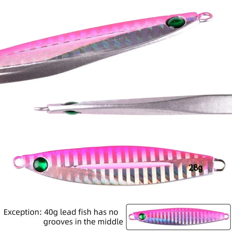 5 pçs metal gabarito isca de pesca pesos 10g-40g corrico isca dura baixo isca de pesca enfrentar truta jigging isca gabaritos iscas de água salgada
