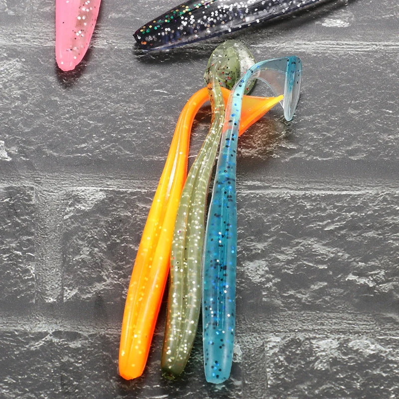 10 pçs isca macia 5.5cm 7cm 10cm t cauda worm 3 pçs jigging cabeça gancho 3g 5g 10g metal gabarito carpa pesca swimbait engrenagem kit isca