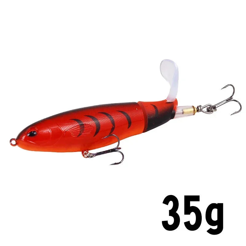 1 pçs 10cm/14cm topwater isca de pesca whopper popper isca artificial duro plopper macio rotação cauda equipamento de pesca isca de pesca