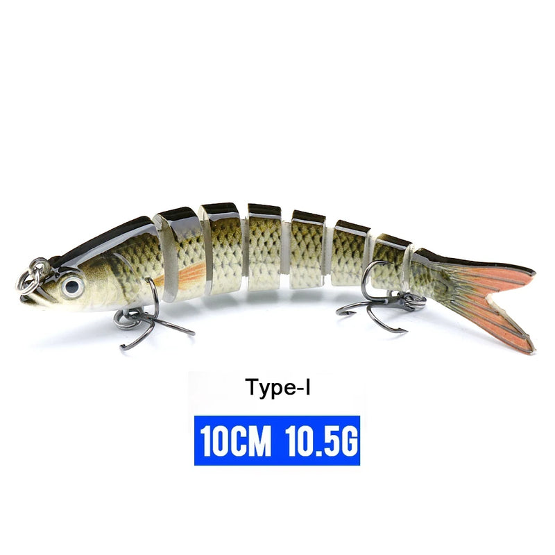 VTAVTA 10/14cm afundando wobblers iscas de pesca articuladas crankbait swimbait 8 segmento duro isca artificial para pesca enfrentar isca