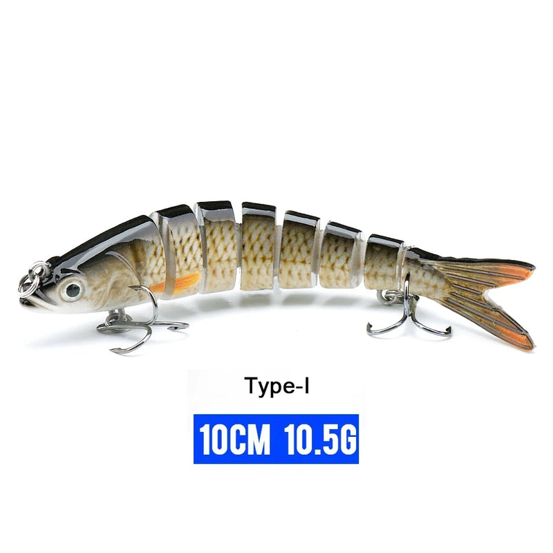 VTAVTA 10/14cm afundando wobblers iscas de pesca articuladas crankbait swimbait 8 segmento duro isca artificial para pesca enfrentar isca