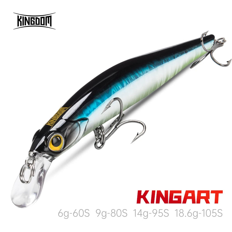 Reino kingart afundando minnow iscas de pesca 6g 9g 14g 18.6g jerkbaits boa ação wobblers fr silêncio iscas duras robalo