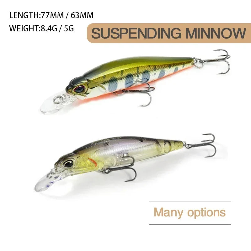 5g 8.4g Isca De Pesca Minnow Wobbler Isca Rozante Suspensão Jerkbait Swimbait Isca Dura Artificial Culter Alburnus Isca