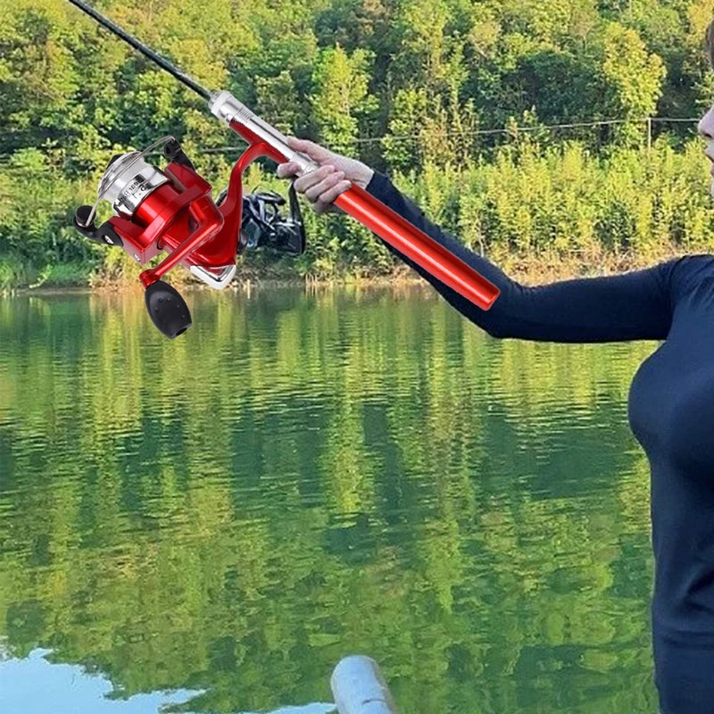 1 conjunto telescópico mini portátil bolso caneta fundição vara de pesca carretel carbono liga alumínio fiação ultraleve alimentador pólo peixe
