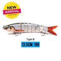 VTAVTA 10/14cm afundando wobblers iscas de pesca articuladas crankbait swimbait 8 segmento duro isca artificial para pesca enfrentar isca