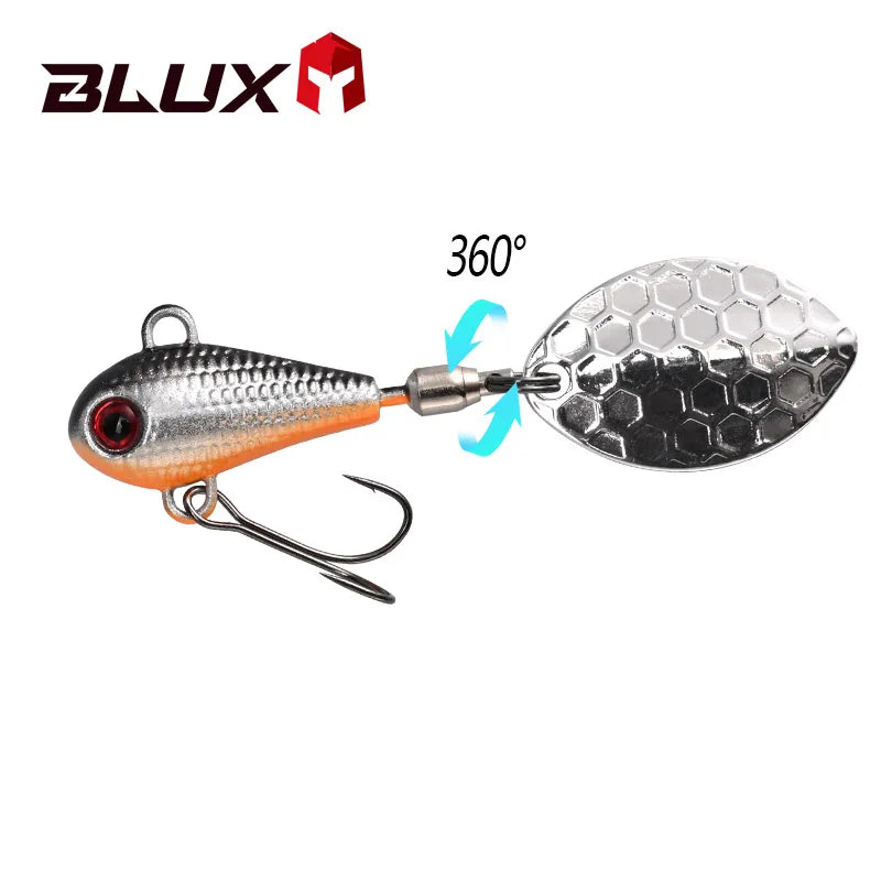 BLUX SPINTAIL Isca de pesca 4.5g 7g 11g Mag Tail Spinner Shad Metal Vib Casting Shore Jig Bait Lâmina de cobre Colher Baixo de água doce