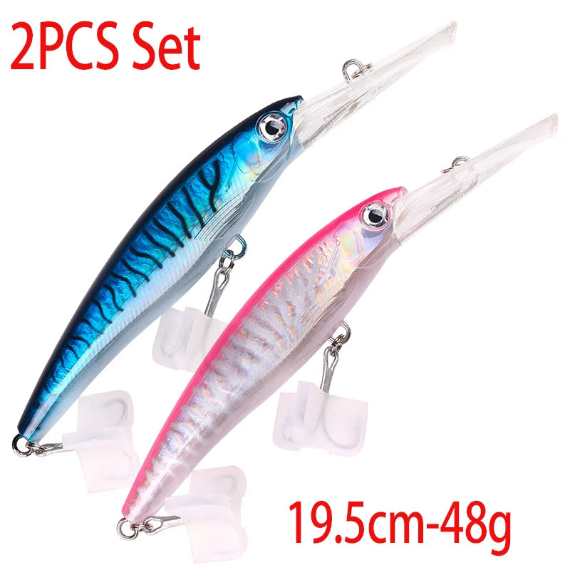 48-90-95g isca de pesca mergulho profundo minnow isca artificial wobblers enfrentar pesca carpa pique walleye original mar isca de pesca