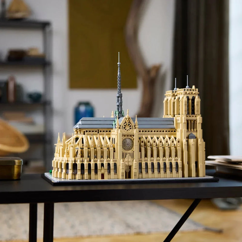 Kit modelo arquitetônico para adultos, Notre-Dame de Paris, conjunto de blocos colecionáveis, ideia para os amantes da história, presente, 21061