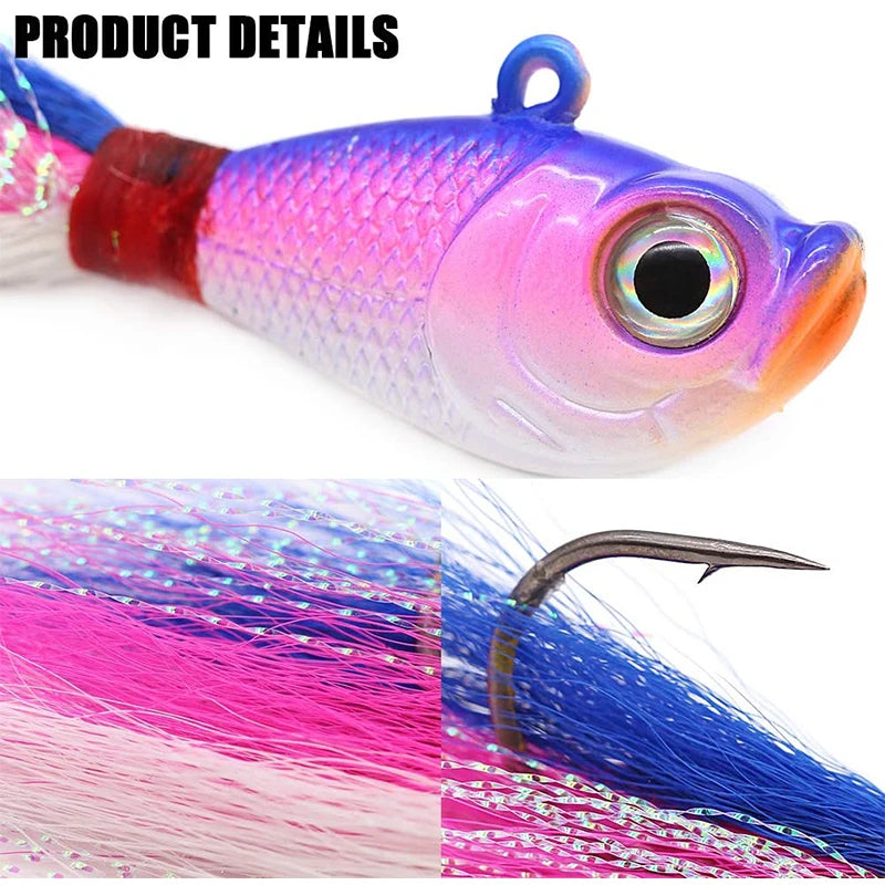 Inchiku-Jig Cabeça Mar Pesca Wobbler Isca, Multicolor Trout Bass Hook, Fivela De Pesca, Acessórios De Pesca