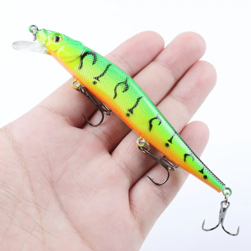 Isca de pesca 11.5cm/14g balanço biônico artificial isca dura enfrentar 3d olhos gancho wobbler pesca da carpa para baixo pique 5/10 pçs