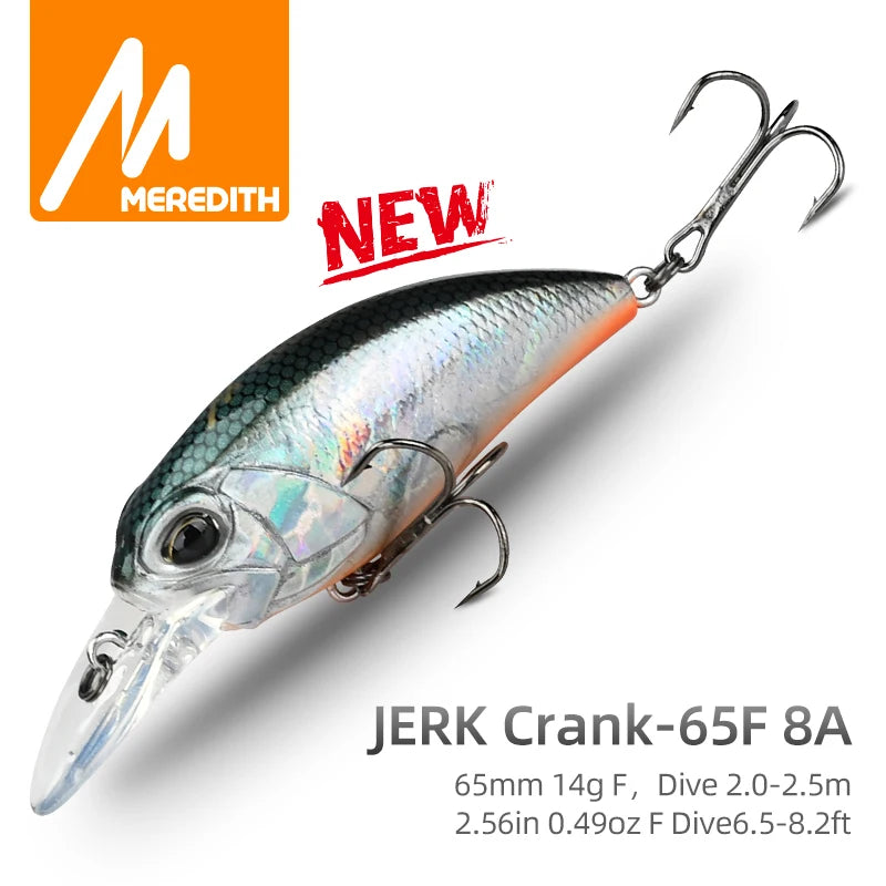 Meredith-isca flutuante dura para pesca, isca wobbler de qualidade profissional, 14g profundidade de 2,0 a 2,5 m, m65, 14g