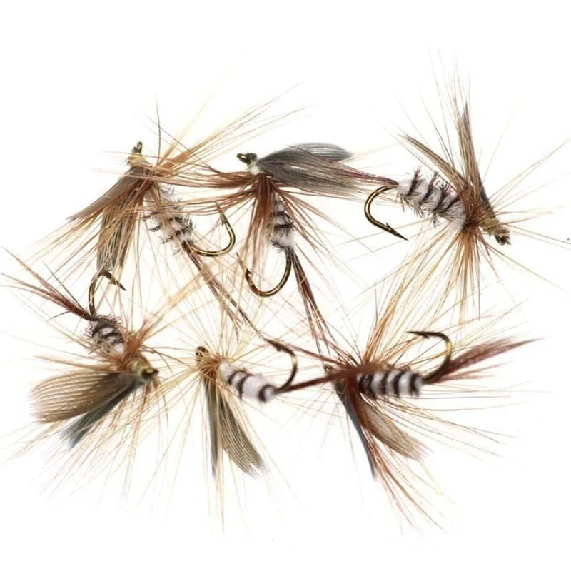 Fly pesca isca, diferentes estilos diferentes, para truta, ninfa, moscas secas, iscas de pesca, 6 pcs/box