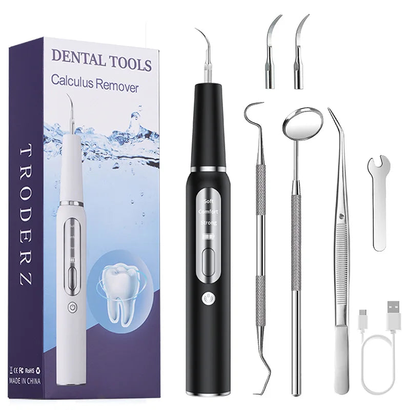 Dispositivo de cálculo de dente de cachorro, escova de dentes ultrassônica elétrica, raspador de dente de animal de estimação, ferramenta de limpeza de placa, kit de cuidados dentários para cães e gatos