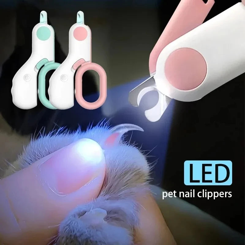 Luz led gato cão cortador de unhas profissional pet garra trimmer com bloqueio segurança filhote de cachorro gatinho animais cuidados aliciamento kit ferramenta