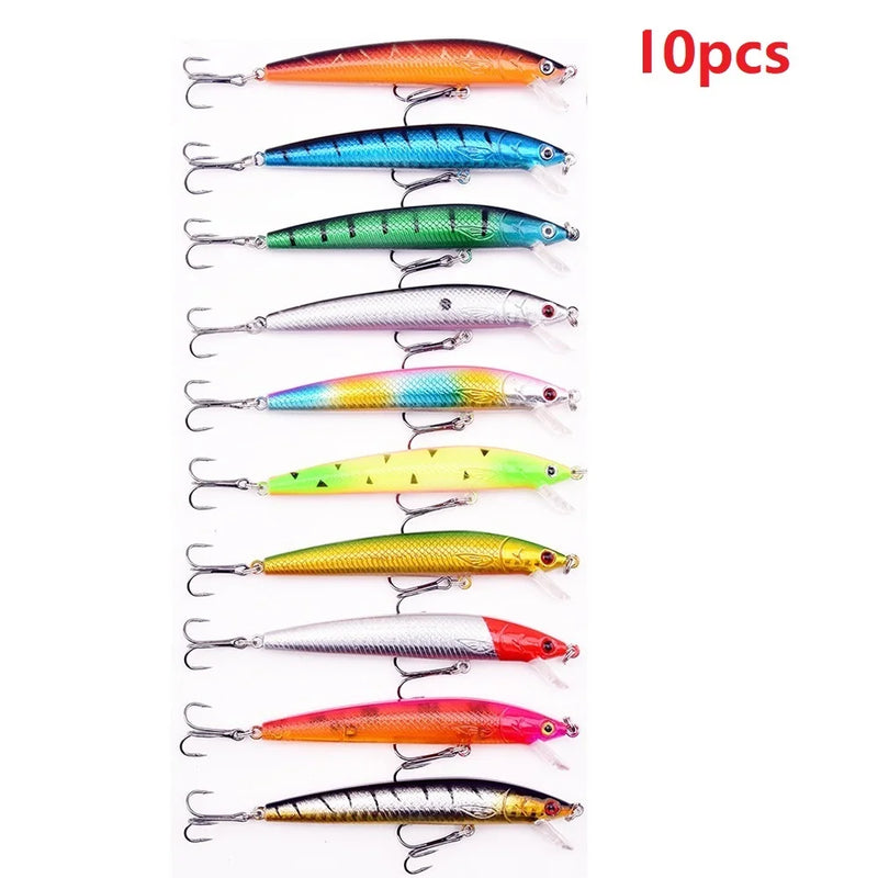 Conjunto de isca de pesca isca dura mini minnow flutuante balanço crankbait louco wobblers artificial biônico manivela iscas