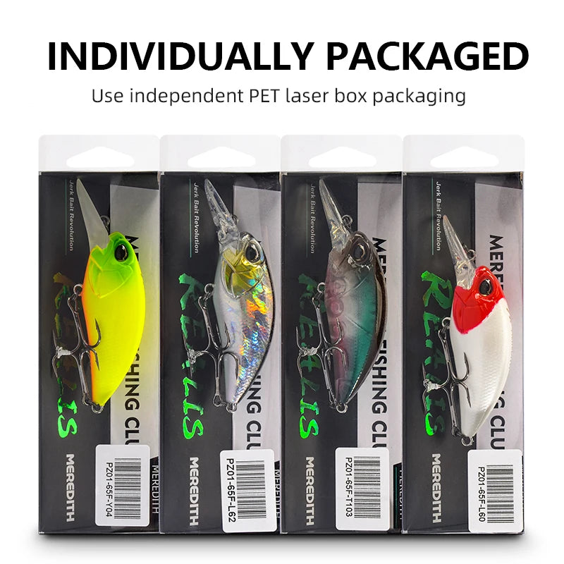 Meredith-isca flutuante dura para pesca, isca wobbler de qualidade profissional, 14g profundidade de 2,0 a 2,5 m, m65, 14g