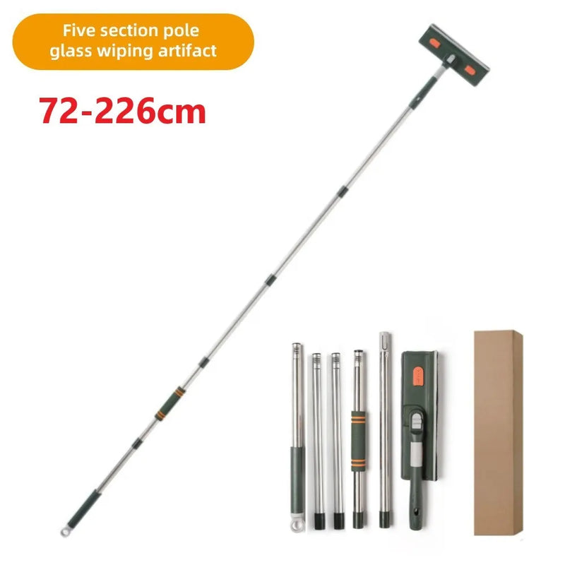 Ferramenta de limpeza de janelas estendida, 72-226cm, limpador de vidro, esfregão com raspador de silicone, escova de limpeza de janelas, ferramentas de limpeza doméstica
