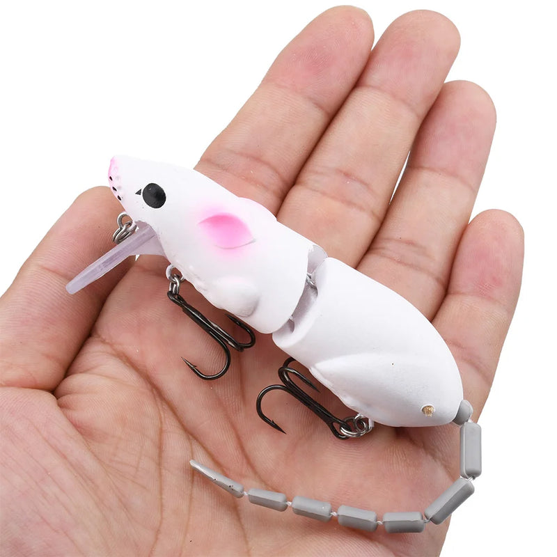 15.5cm mouse isca de plástico artificial mouse isca de pesca swimbait rato pique baixo minnow flutuantebaits equipamento de pesca acessórios