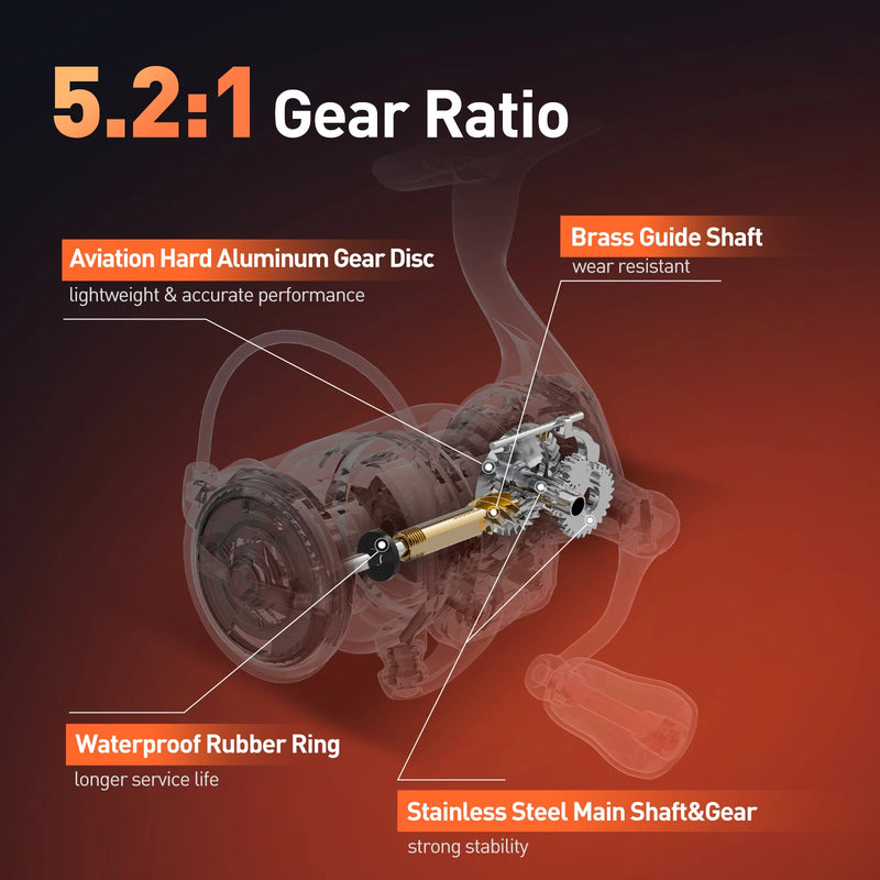 HANDING ELITE Spinning Reel Max Drag 6kg 5.2:1 Relação de engrenagem Luz Carretel de pesca Equipamento de descida lenta Grande linha de colocação Carretel