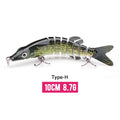 VTAVTA 10/14cm afundando wobblers iscas de pesca articuladas crankbait swimbait 8 segmento duro isca artificial para pesca enfrentar isca