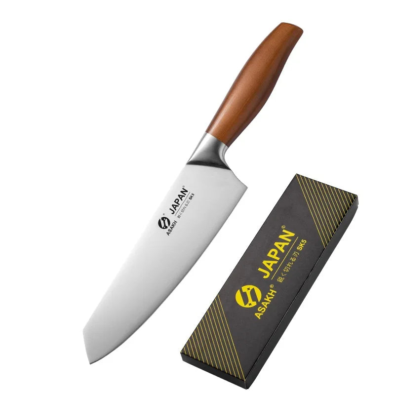 Conjunto de facas de cozinha de aço inoxidável, cutelo de corte de carne, peixe, legumes, faca de açougueiro, faca de chef japonesa com caixa de presente