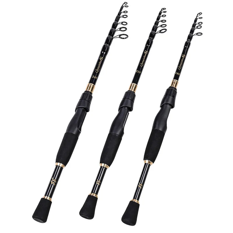 Sougayilang Vara De Pesca Telescópica Ultra Leve Fiação Vara De Pesca Material De Fibra De Carbono 1.8-2.4 M Vara De Pesca Equipamento