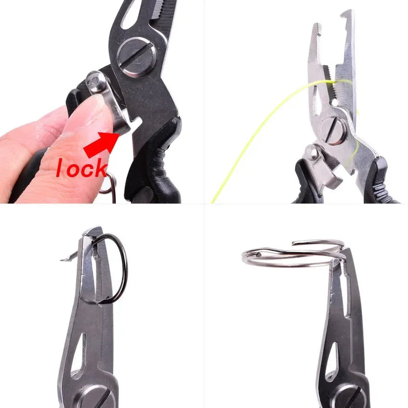 Alicates de pesca multifuncionais, pinças de pesca, ferramentas de pesca, tricô, moscas tesoura, conjunto de tranças, pinças, acessórios para mercadorias, inverno