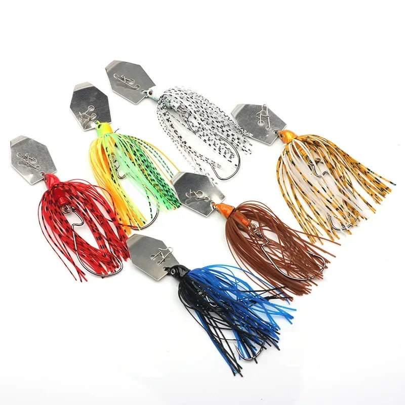 6 pçs/set chatterbait iscas de pesca kit spinner isca de pesca weedless buzzbait wobbler pesca crankbait para baixo pique swimbait