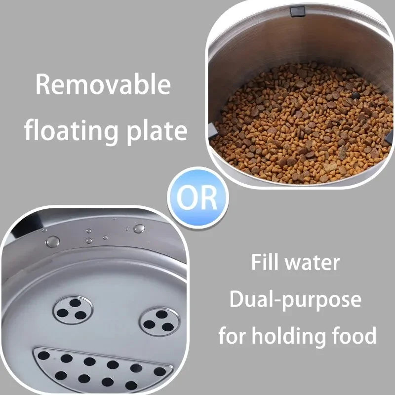 Tigela flutuante de aço inoxidável para cães, grande capacidade, sem derramamento, dispensador de água anti-respingo para cães, tigela antiderrapante para alimentador de água para cães e gatos