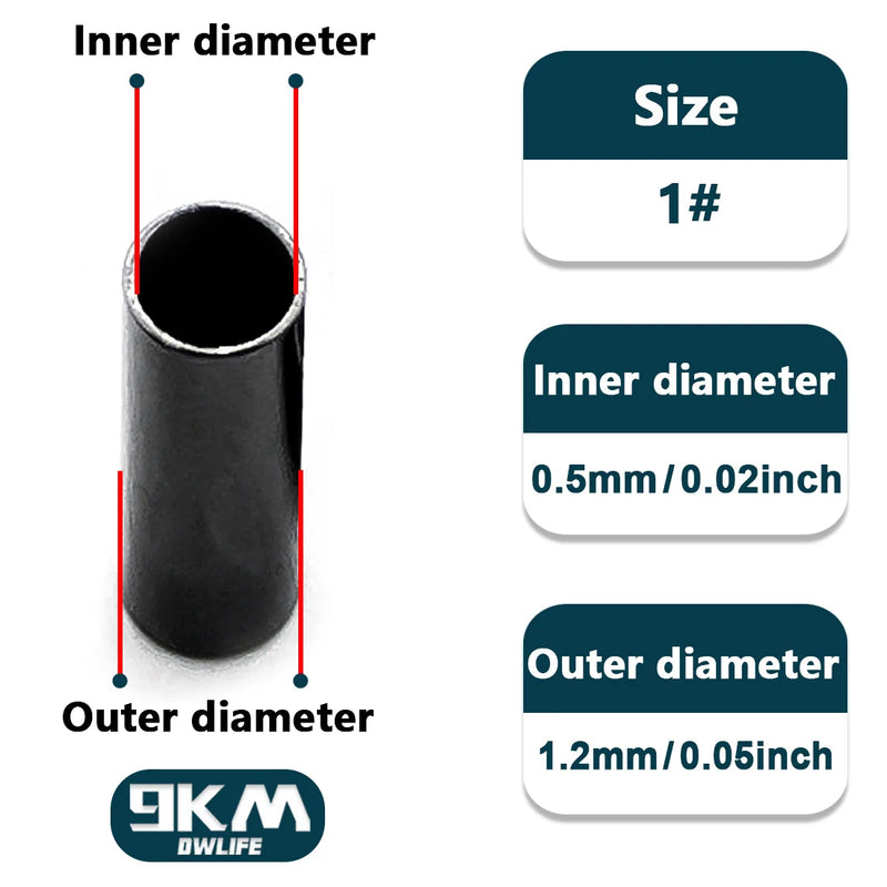 50 ~ 200 pçs tubo de fio de pesca de bronze único barril duplo friso mangas linha de pesca acessórios conector do tubo de pesca