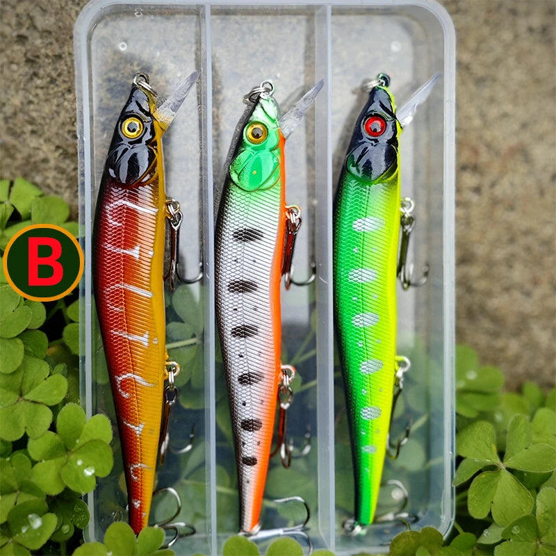 3 pçs/caixa japão afundando lento minnow iscas de pesca 12cm 14g jerkbait baixo pique carkbait wobblers swimbait isca profissional