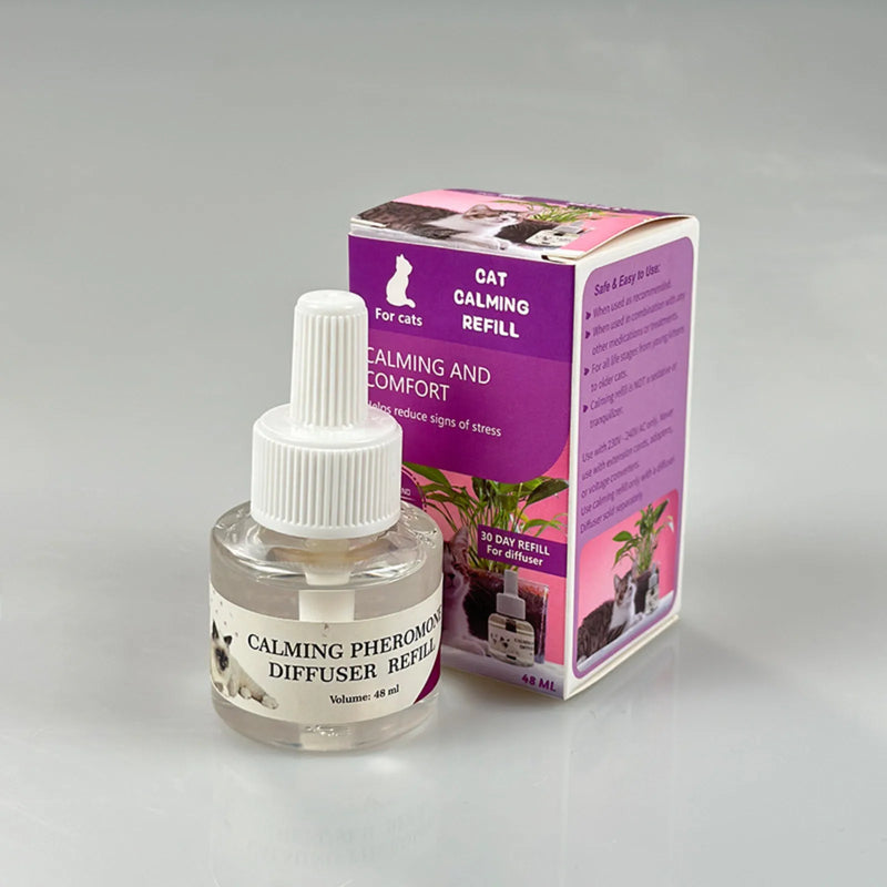 Difusor de feromônios para gatos, 48ml, plug-in, relaxantes, kit de inicialização, recarga, spray calmante para calma, relaxante, casa, gato