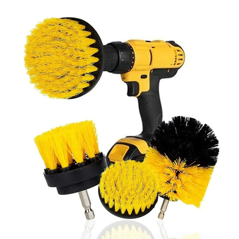 3 pçs conjunto de fixação escova broca escova purificador energia com broca esfrega escova para limpeza chuveiros banheiras banheiro telha grout tapete