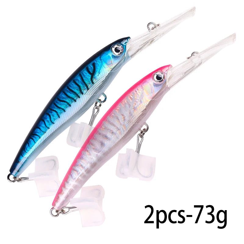 48-90-95g isca de pesca mergulho profundo minnow isca artificial wobblers enfrentar pesca carpa pique walleye original mar isca de pesca