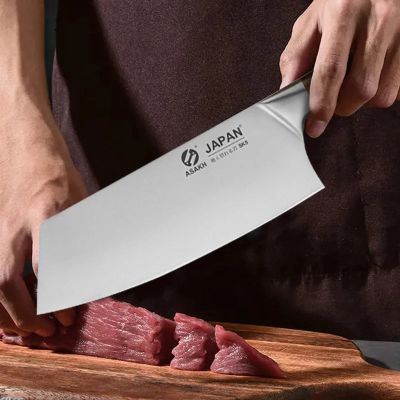 Conjunto de facas de cozinha de aço inoxidável, cutelo de corte de carne, peixe, legumes, faca de açougueiro, faca de chef japonesa com caixa de presente