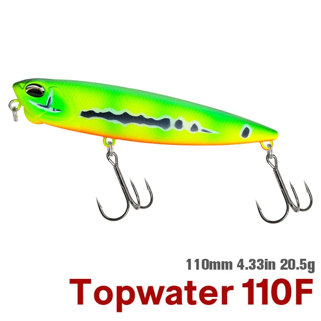 Tsurinoya 110mm 20.5g topwater flutuante lápis isca de pesca dw58 cão caminhada manivela wobbler stickbait minnow isca dura para pique baixo