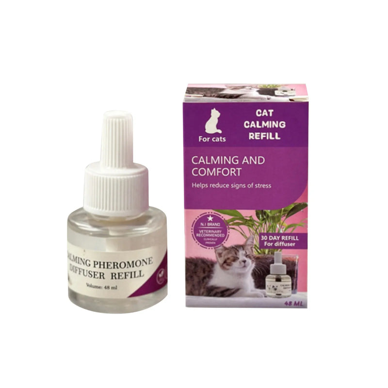 Difusor de feromônios para gatos, 48ml, plug-in, relaxantes, kit de inicialização, recarga, spray calmante para calma, relaxante, casa, gato