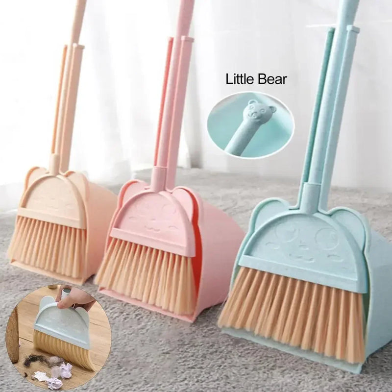 1 conjunto mini crianças vassoura pá dos desenhos animados cerdas flexíveis crianças fingir jogar crianças interior ao ar livre piso varrendo kit de ferramentas