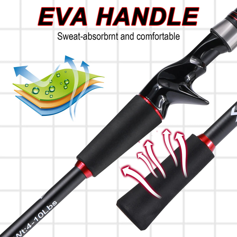 Sougayilang vara de pesca 1.8 ~ 2.1m fibra de carbono fiação fundição isca haste max arraste 10kg para baixo pique truta pesca caña de pescar