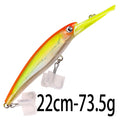 48-90-95g isca de pesca mergulho profundo minnow isca artificial wobblers enfrentar pesca carpa pique walleye original mar isca de pesca
