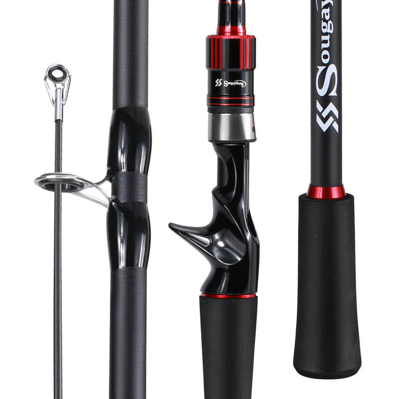 Sougayilang vara de pesca 1.8 ~ 2.1m fibra de carbono fiação fundição isca haste max arraste 10kg para baixo pique truta pesca caña de pescar