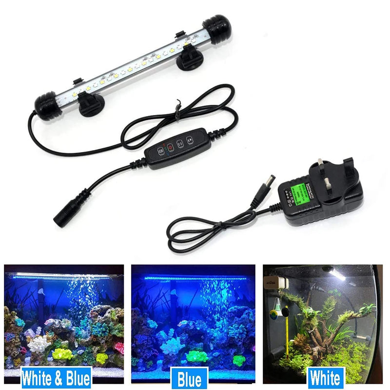 18-48cm led luzes do aquário à prova dwaterproof água luz do tanque de peixes pode ser escurecido lâmpada submersível com temporizador ligar/desligar automático decoração subaquática 3 modos