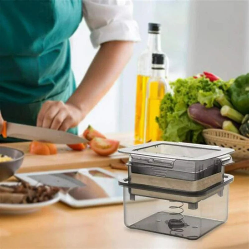 Prensa de tofu, molde seguro, remoção de água embutida, escorredor, aparelho de coalhada de soja, cozinha, 3 camadas, imprensa de tofu, molde