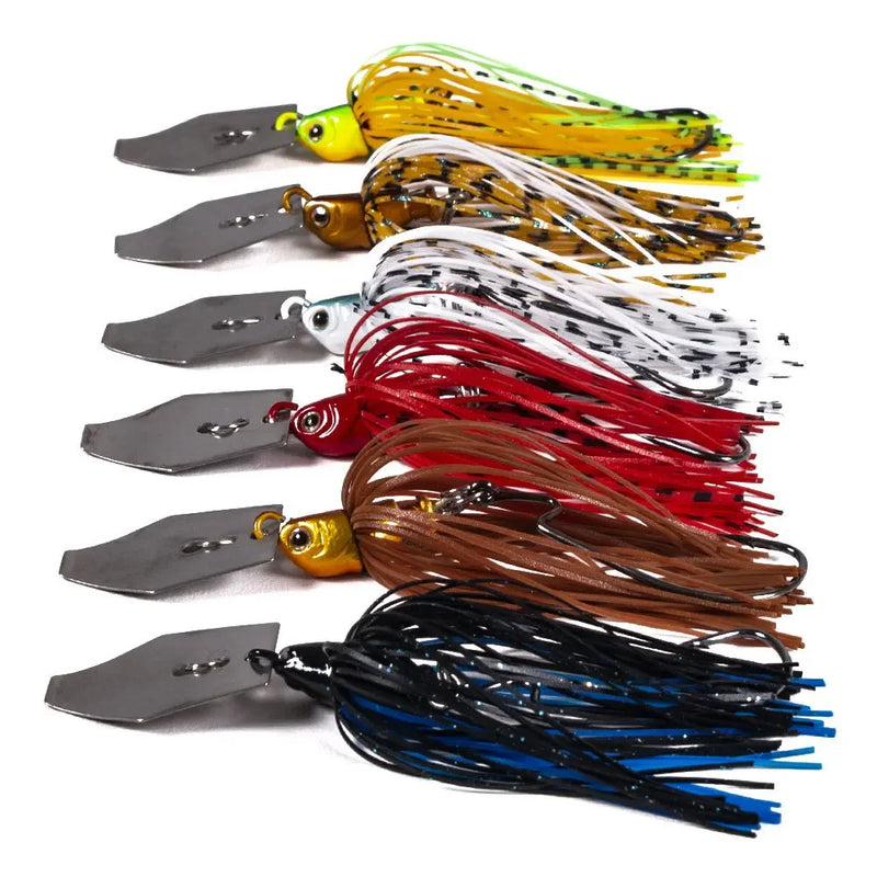 6 pçs/set chatterbait iscas de pesca kit spinner isca de pesca weedless buzzbait wobbler pesca crankbait para baixo pique swimbait