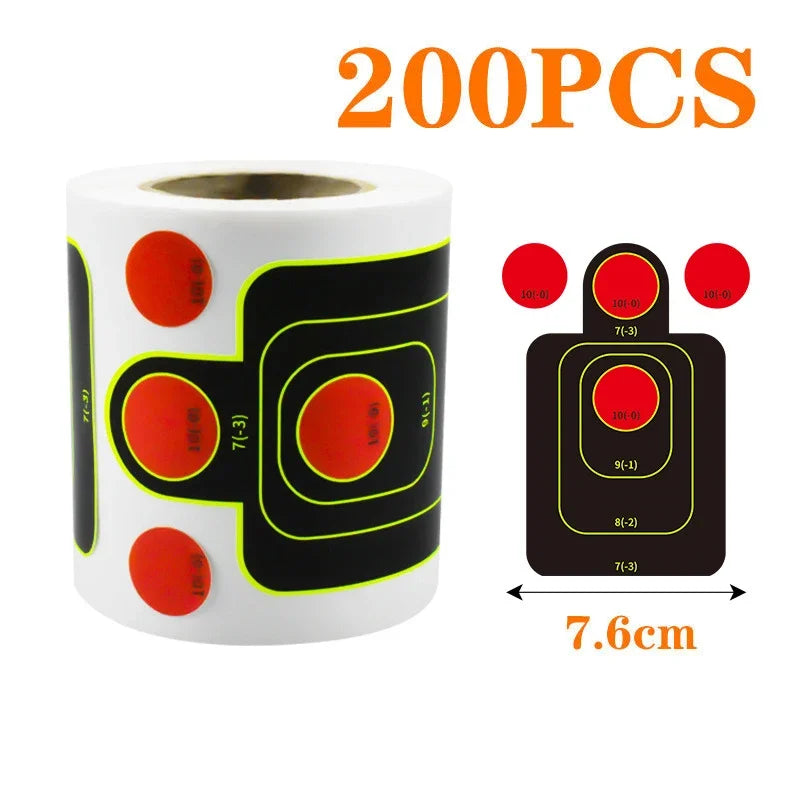 100/200 unidades por rolo 7,50 cm autoadesivo respingos respingo amplificador reativo (impacto de cores) alvos adesivos de tiro (olhos de toques)
