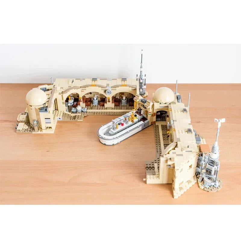 Miniso mos eisley cantina compatível com 75290 blocos de construção tijolos brinquedos educativos aniversário presentes natal