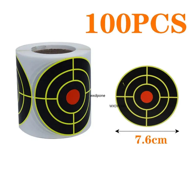 100/200 unidades por rolo 7,50 cm autoadesivo respingos respingo amplificador reativo (impacto de cores) alvos adesivos de tiro (olhos de toques)
